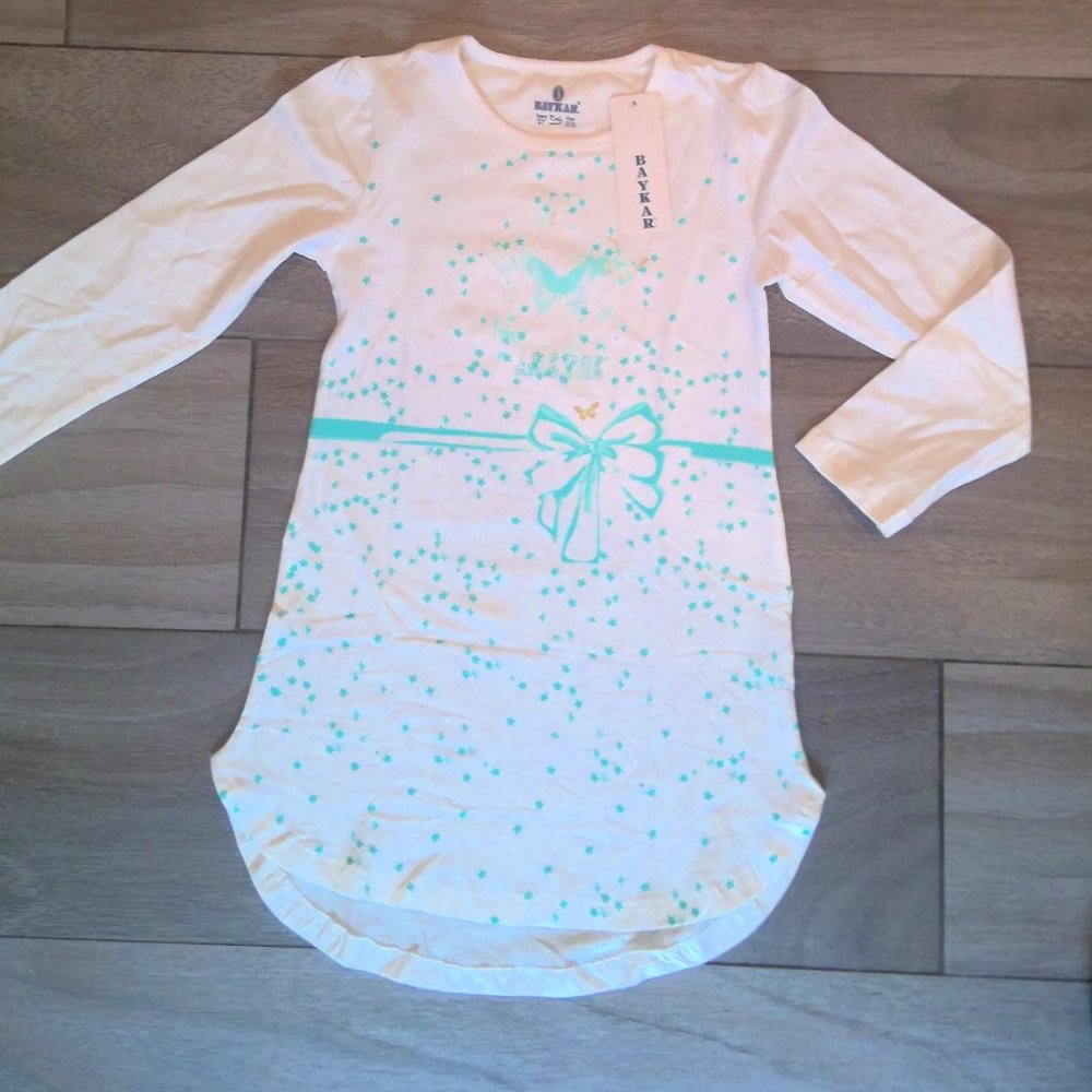Girls Long Sleeves  Butterfly Cotton Night…
